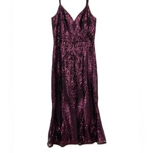 Lumier by Bariano Purple Sequined Dress